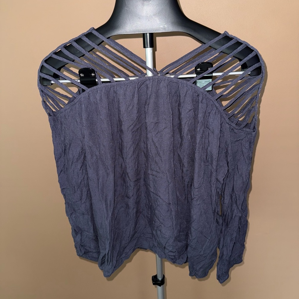 Anthropologie Navy Strappy Blouse